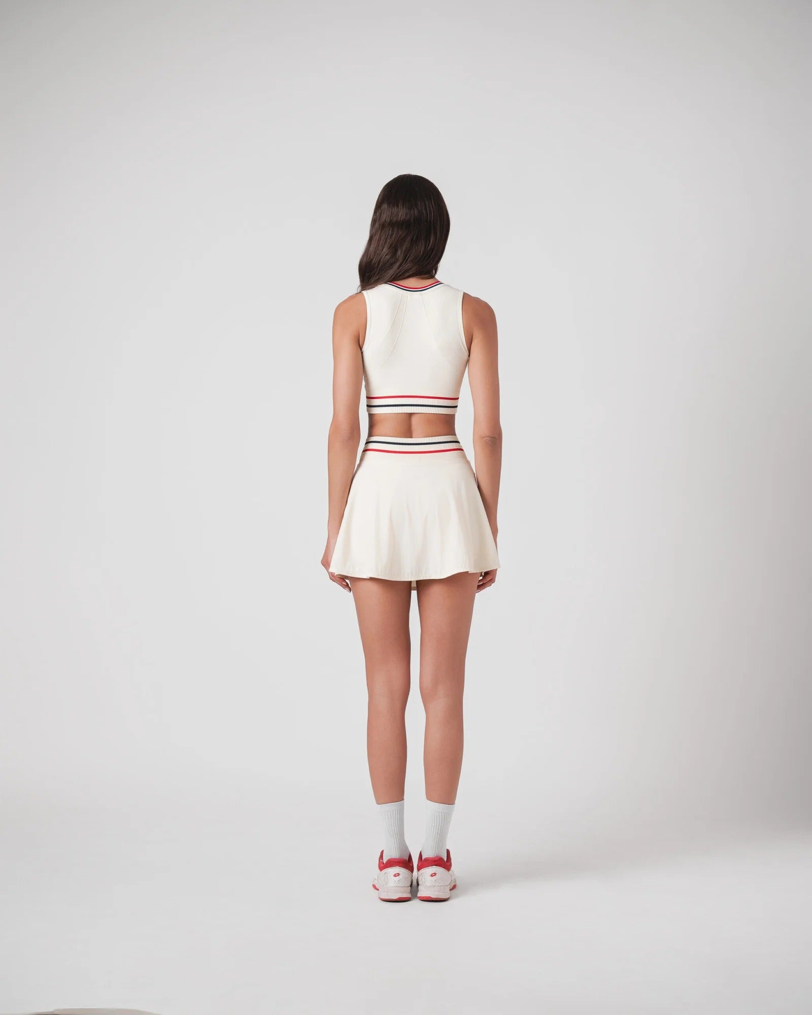 Ensemble Aryna Rétro Tennis & Padel – Crème douce – Brassière Rembourrée + Jupe