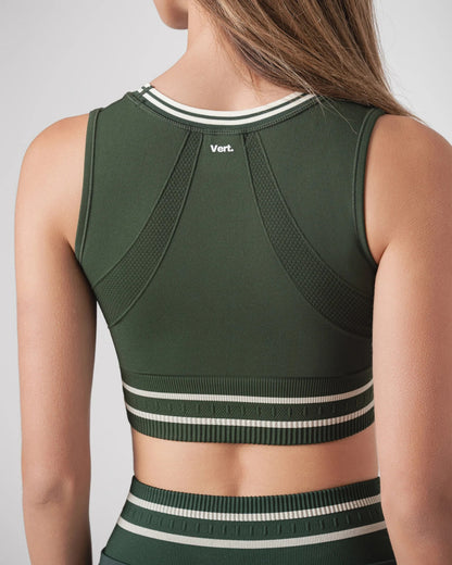 Ensemble Aryna Rétro Tennis &amp; Padel – Vert royal – Brassière Rembourrée + Jupe